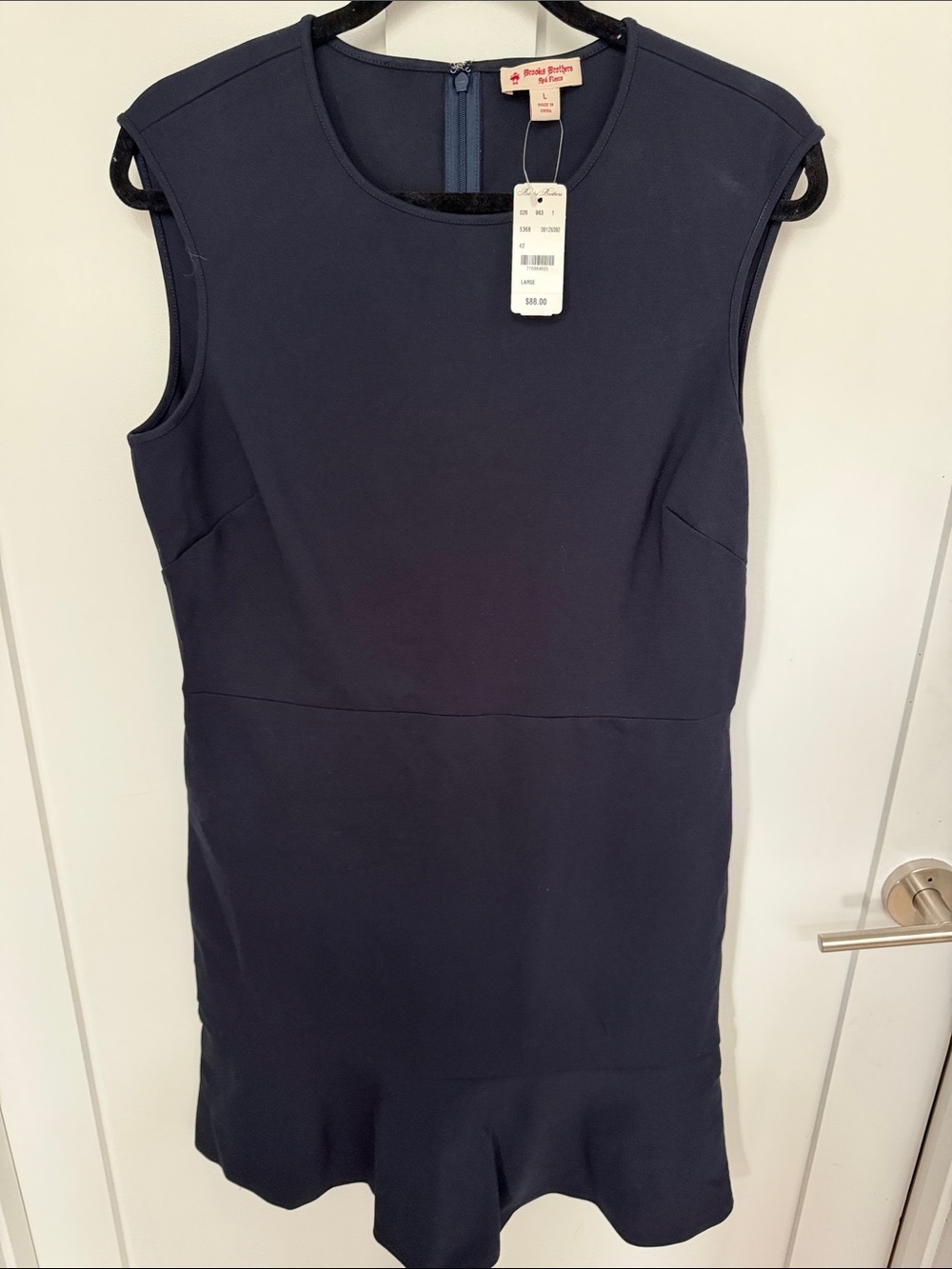 Brooks Brothers Navy Cap-Sleeve Midi Sheath Dress - Picture 1 of 5